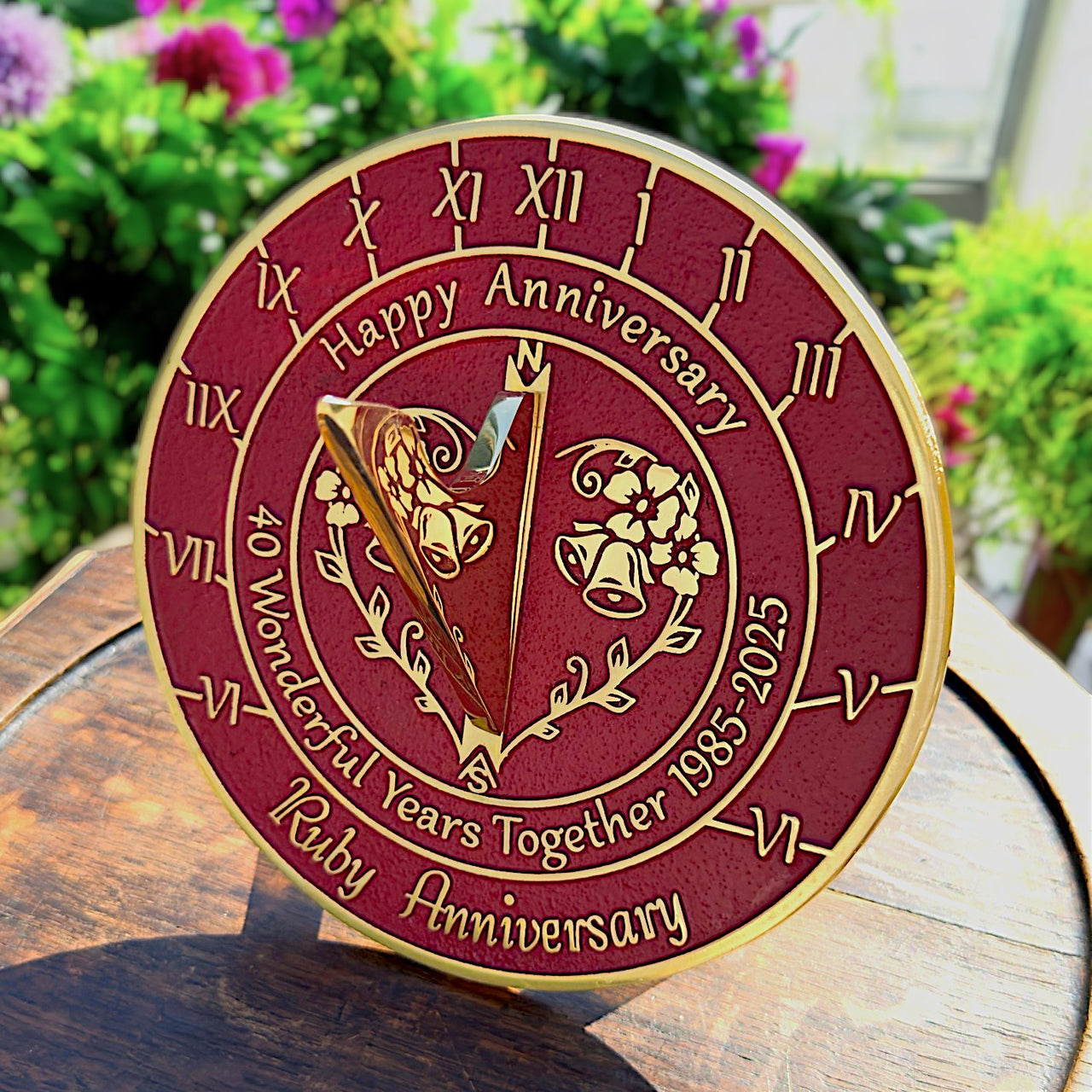 Ruby 40th Anniversary Sundial Gift