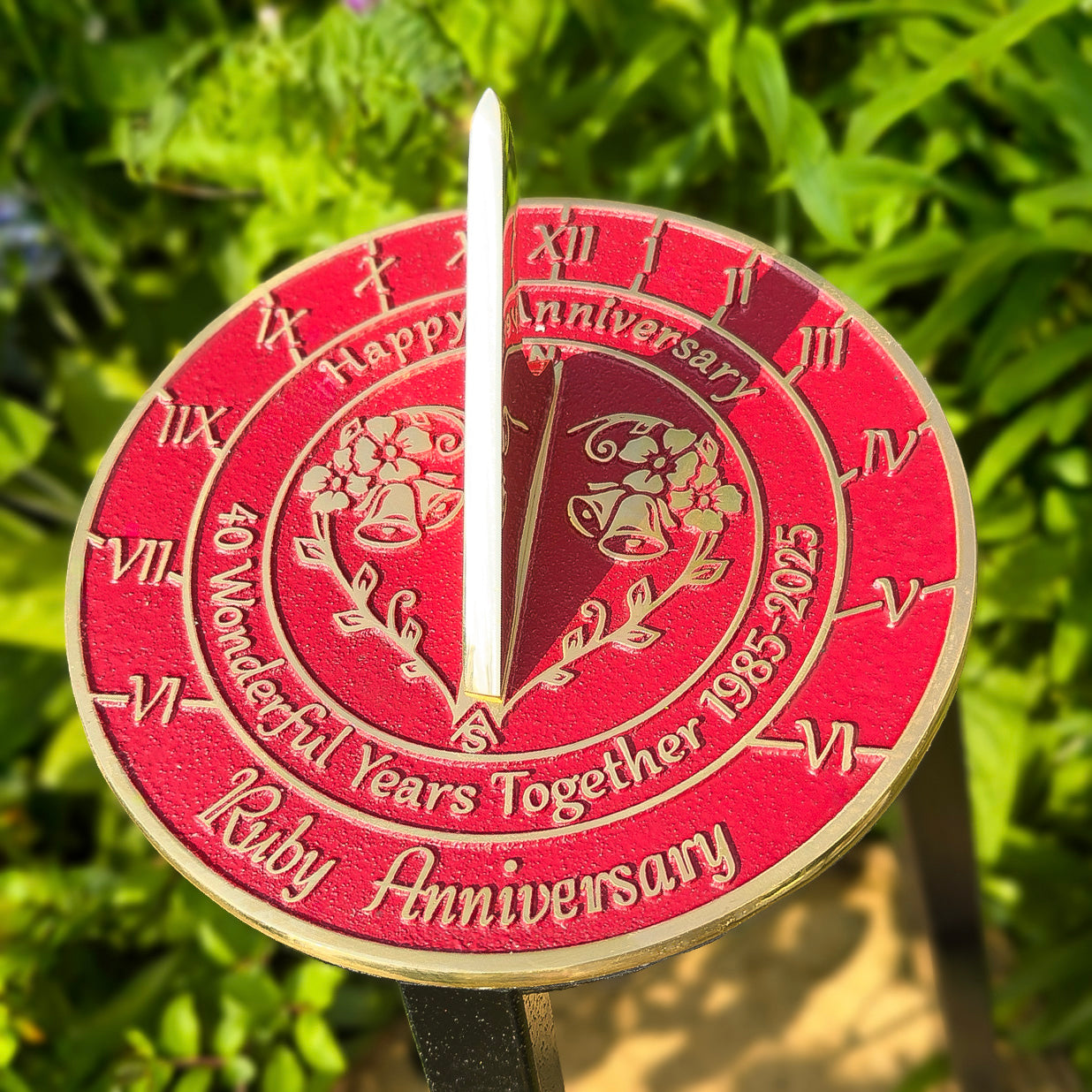 Ruby 40th Anniversary Sundial Gift