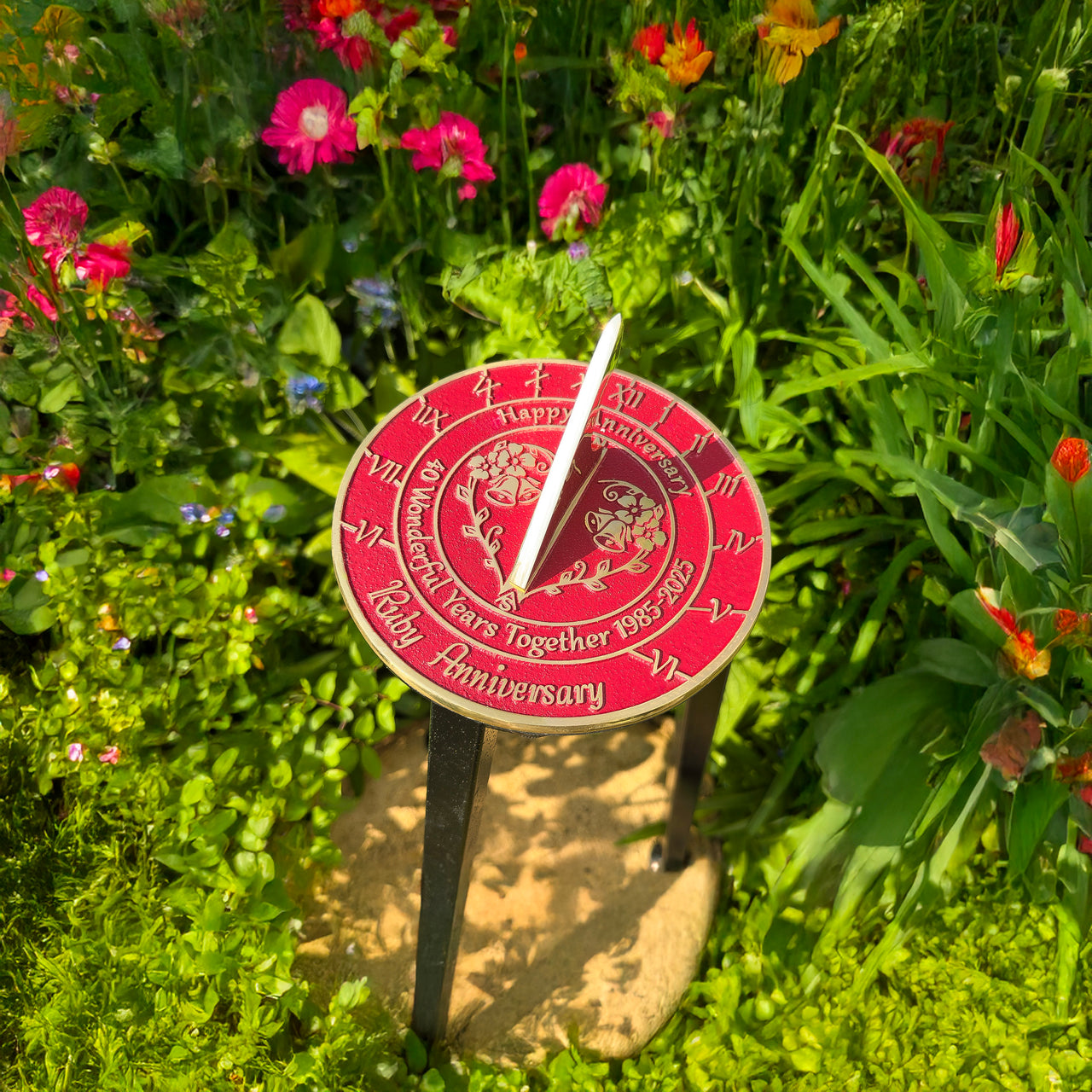 Ruby 40th Anniversary Sundial Gift