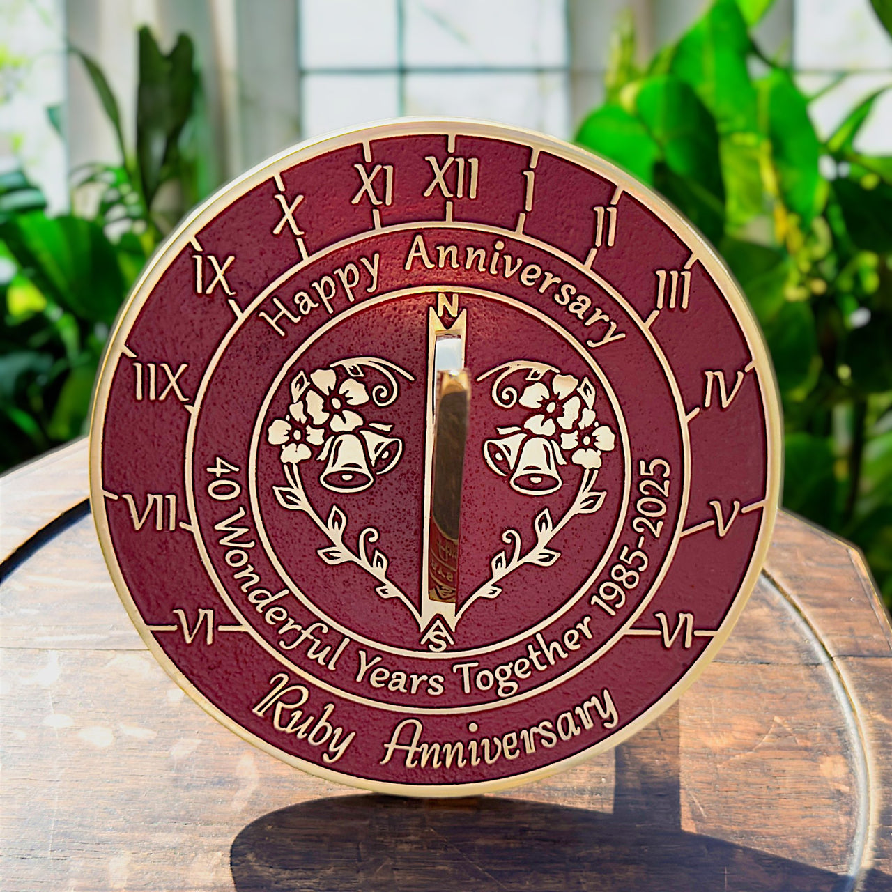 Ruby 40th Anniversary Sundial Gift