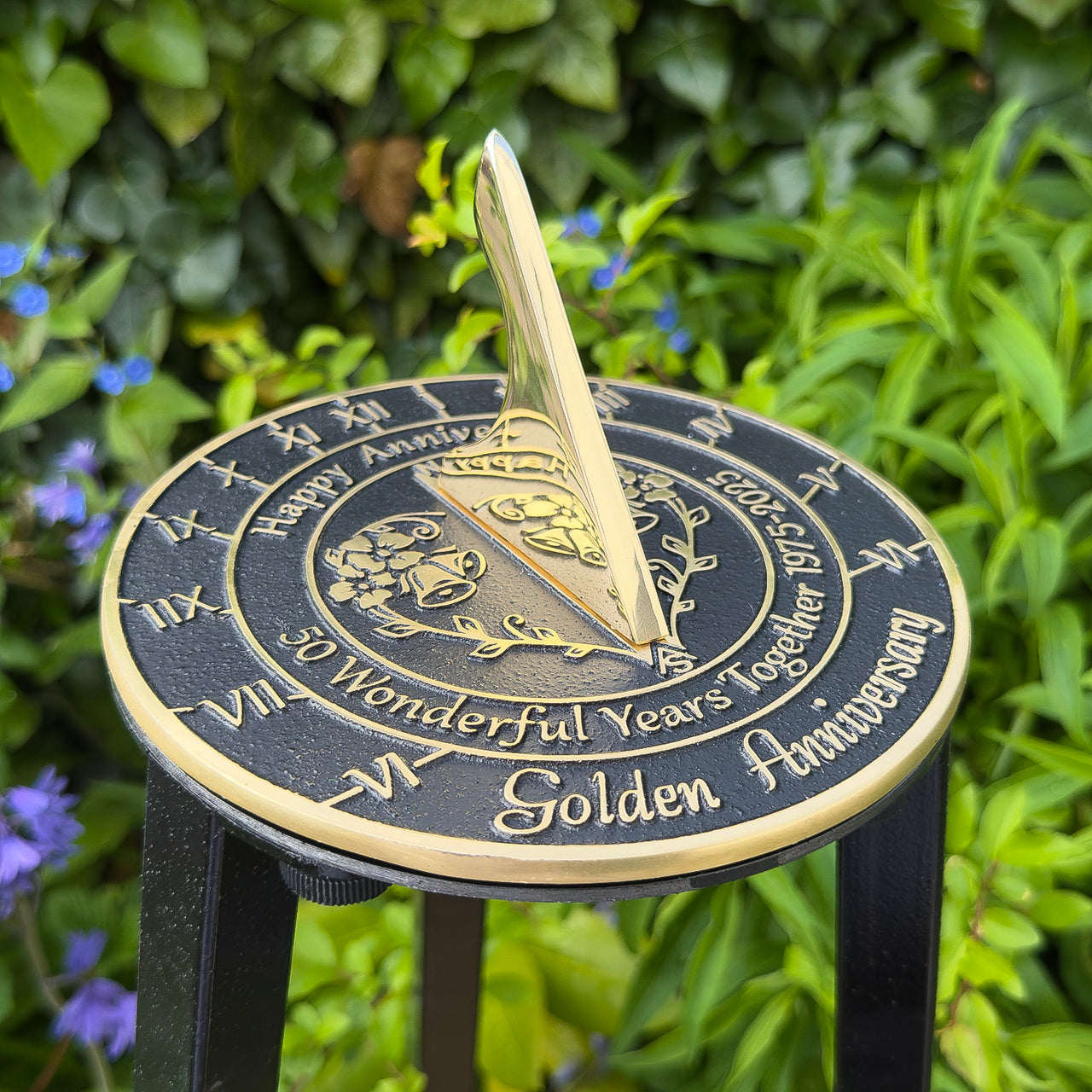 Golden 50th Anniversary Sundial Gift