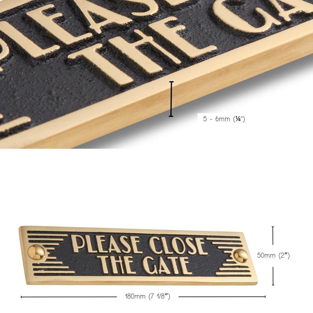 Art Deco 'Close The Gate' Door Sign