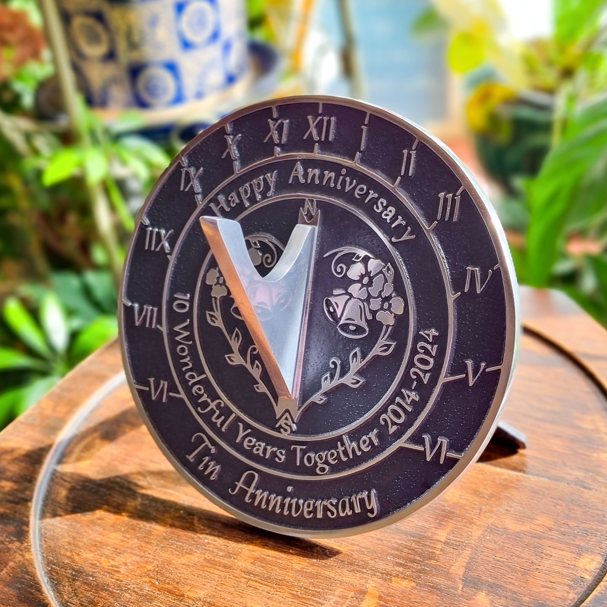 Tin 10th Anniversary Sundial Gift