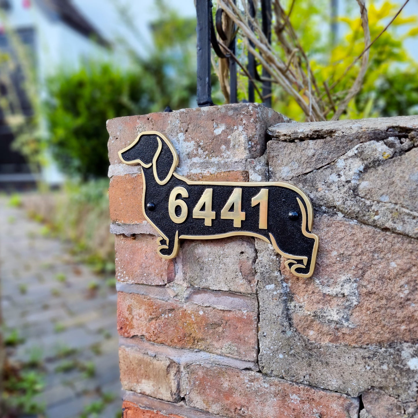 Dachshund House Number Sign