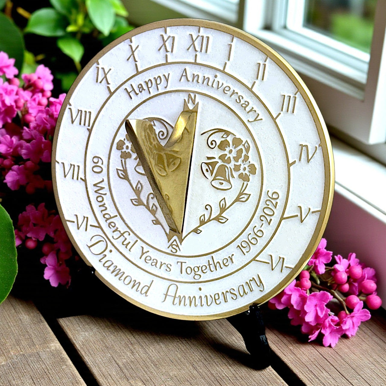 Diamond 60th Anniversary Sundial Gift - The Metal Foundry