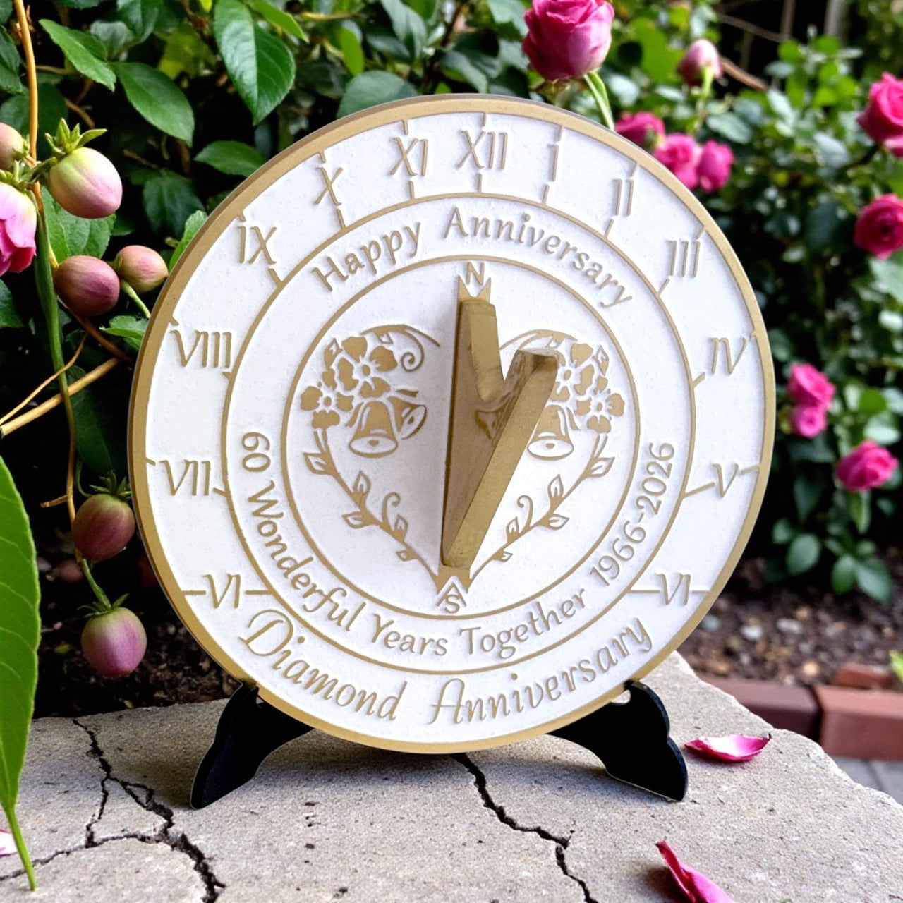 Diamond 60th Anniversary Sundial Gift - The Metal Foundry