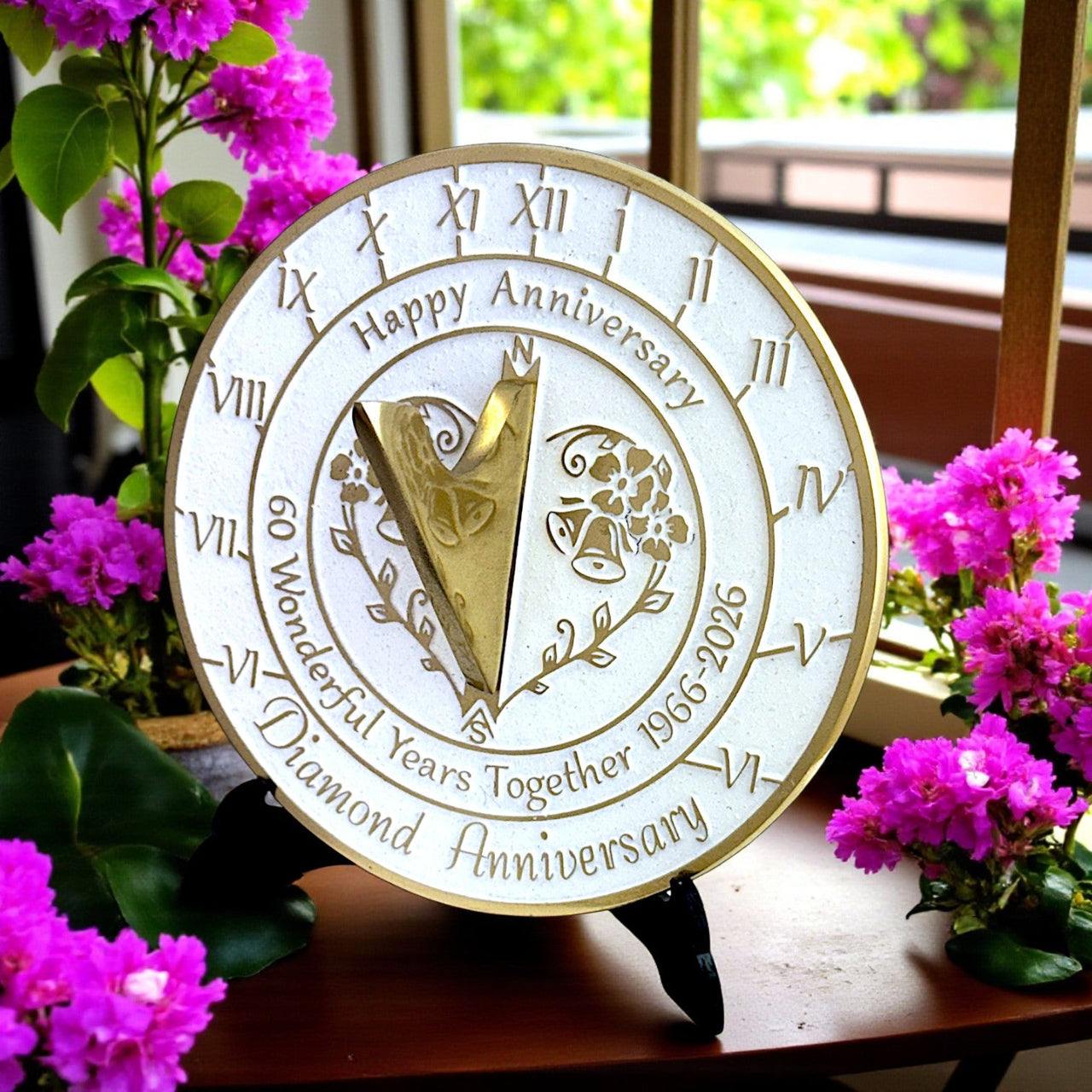 Diamond 60th Anniversary Sundial Gift - The Metal Foundry