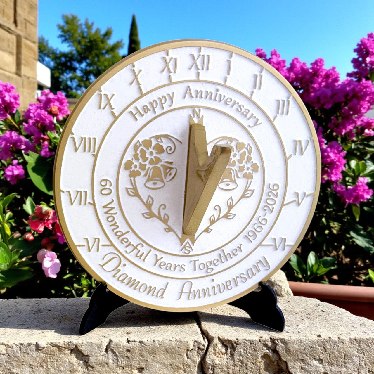 Diamond 60th Anniversary Sundial Gift - The Metal Foundry