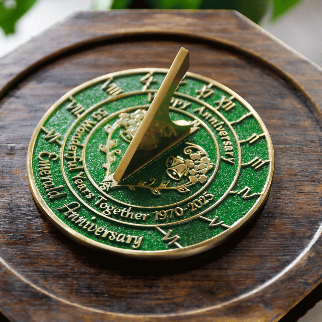 Emerald 55th Anniversary Sundial Gift - The Metal Foundry