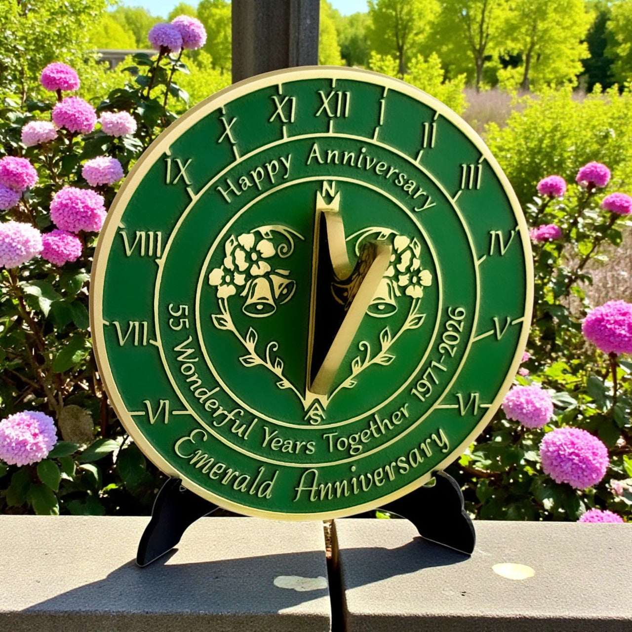 Emerald 55th Anniversary Sundial Gift - The Metal Foundry