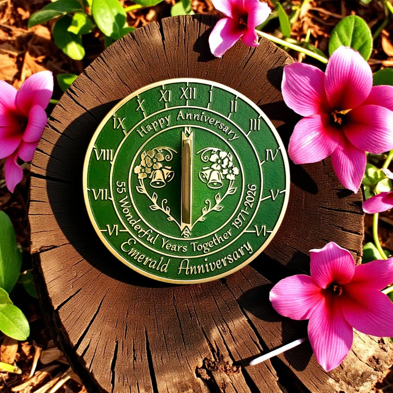 Emerald 55th Anniversary Sundial Gift - The Metal Foundry