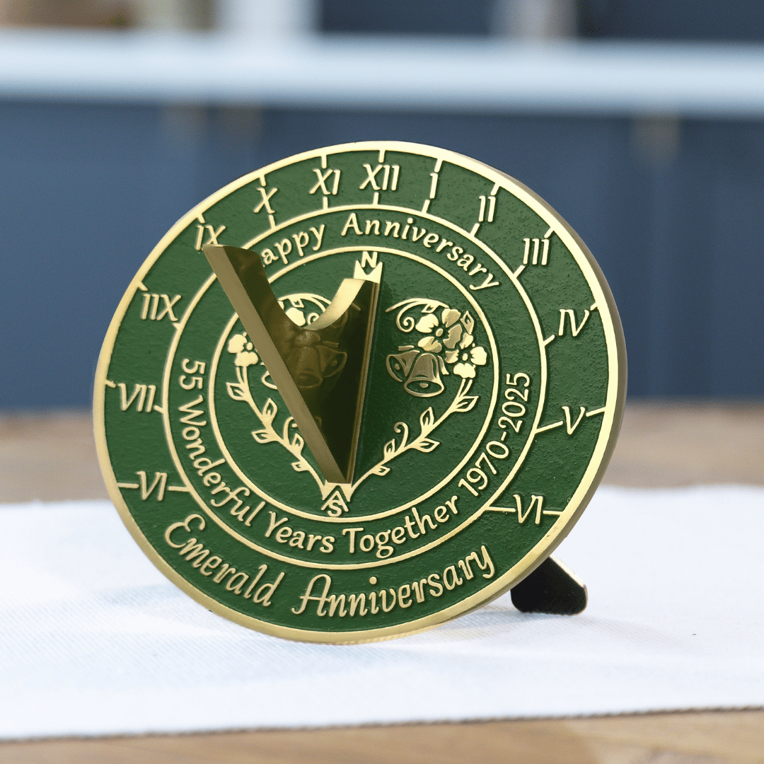 Emerald 55th Anniversary Sundial Gift - The Metal Foundry