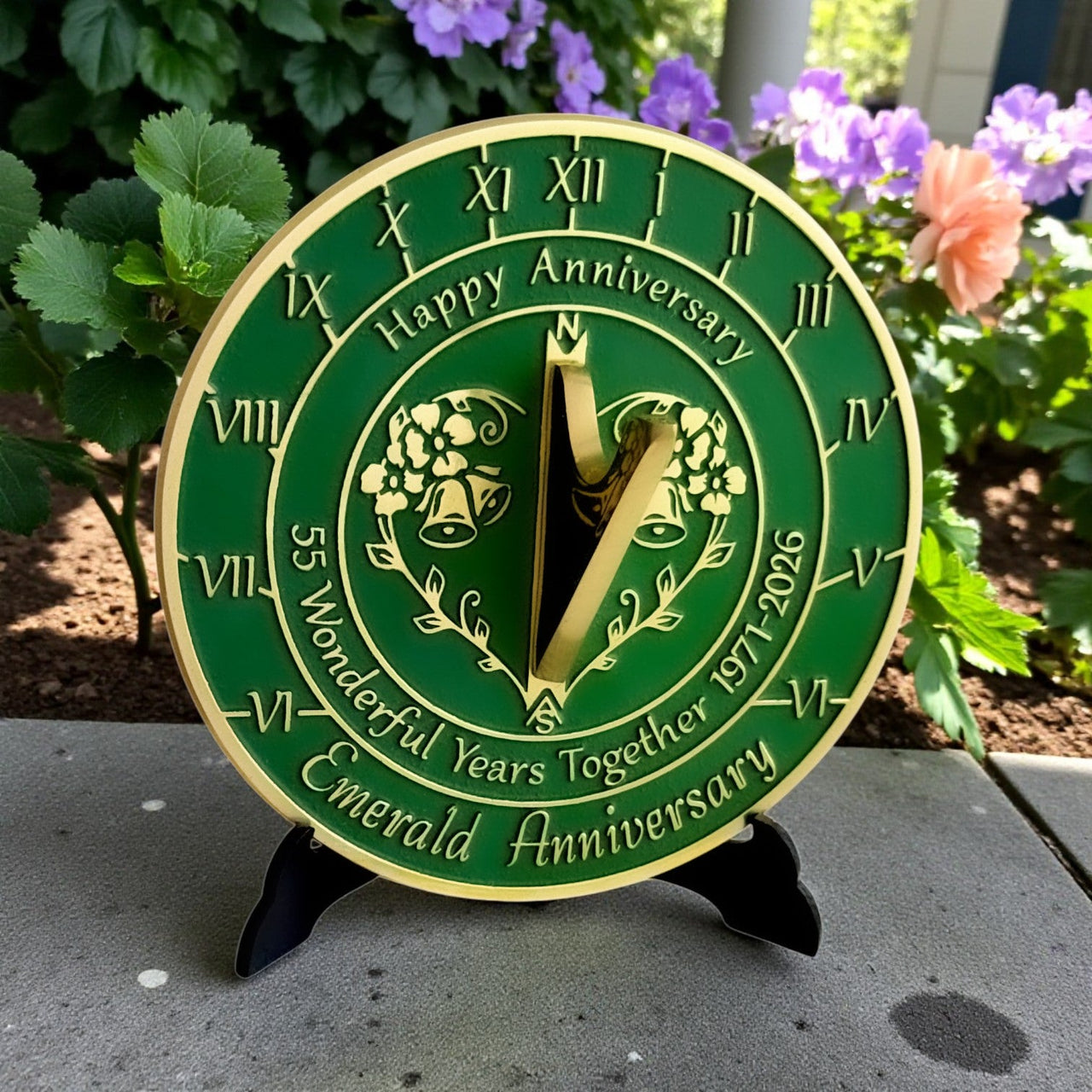 Emerald 55th Anniversary Sundial Gift - The Metal Foundry