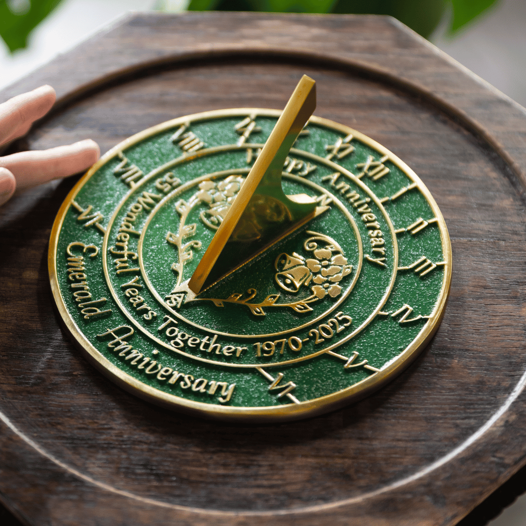 Emerald 55th Anniversary Sundial Gift - The Metal Foundry