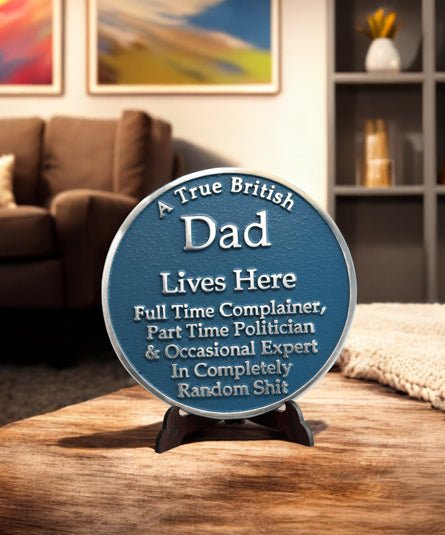 Ornamental Small Blue Heritage Plaque For Dad Gift - The Metal Foundry