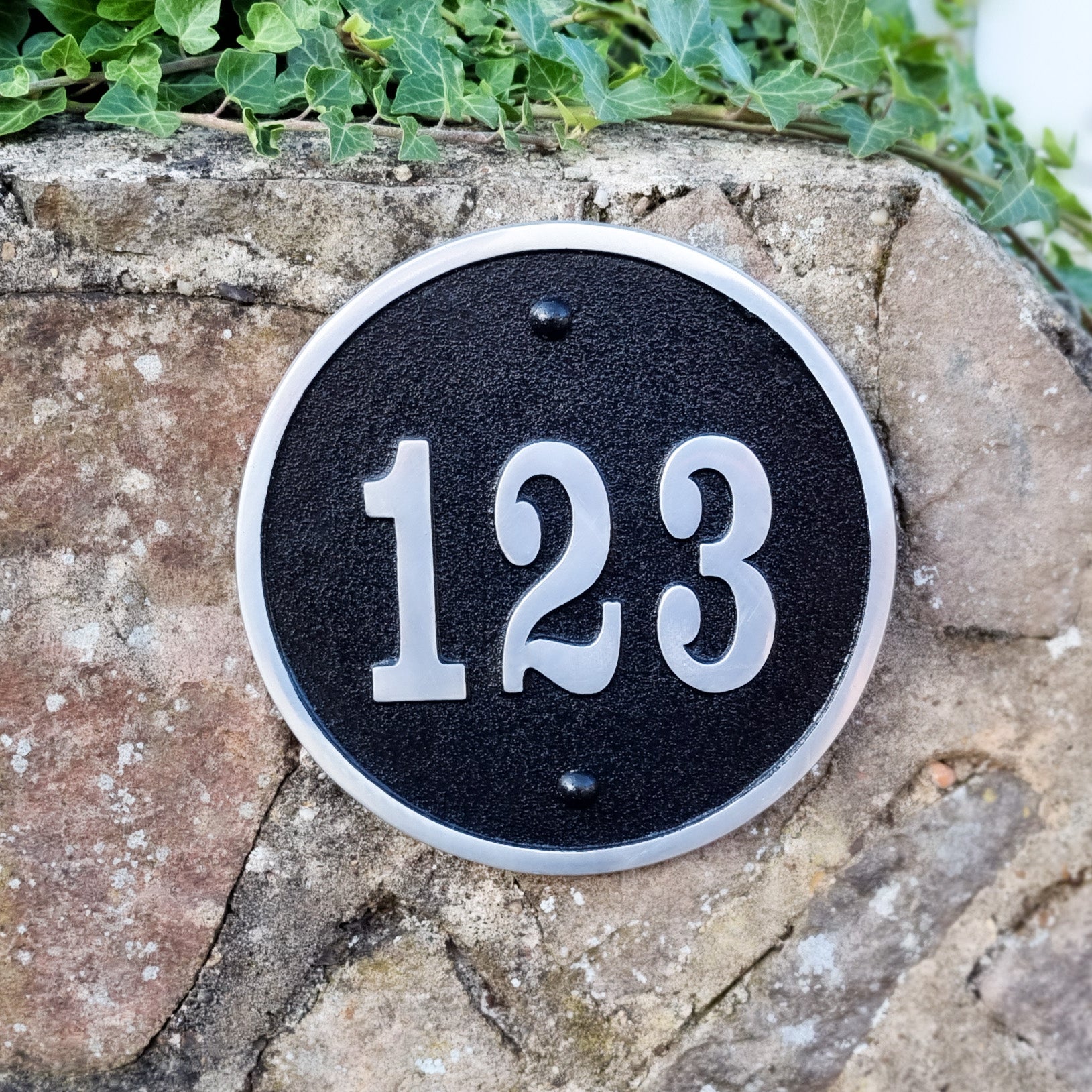 Medium Round Modern Style House Number Sign
