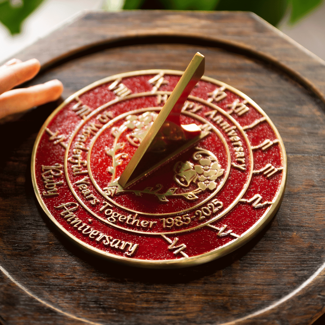 Ruby 40th Anniversary Sundial Gift - The Metal Foundry