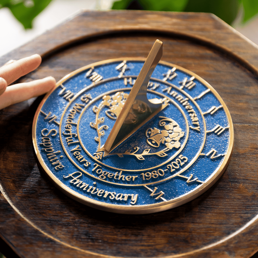 Sapphire 45th Anniversary Sundial Gift - The Metal Foundry