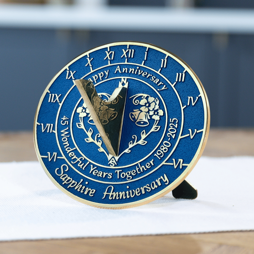 Sapphire 45th Anniversary Sundial Gift - The Metal Foundry