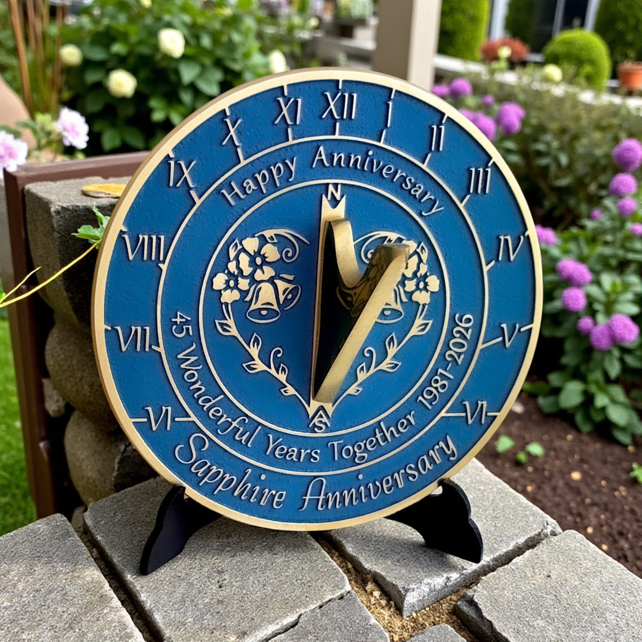 Sapphire 45th Anniversary Sundial Gift - The Metal Foundry