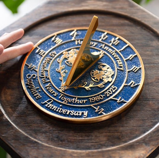 Sapphire 45th Anniversary Sundial Gift - The Metal Foundry