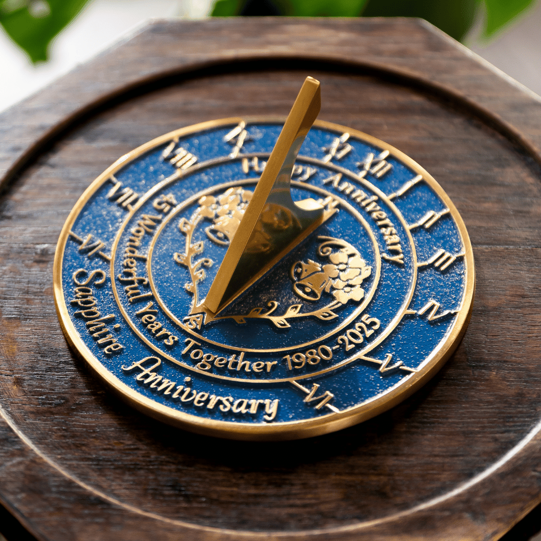 Sapphire 45th Anniversary Sundial Gift - The Metal Foundry