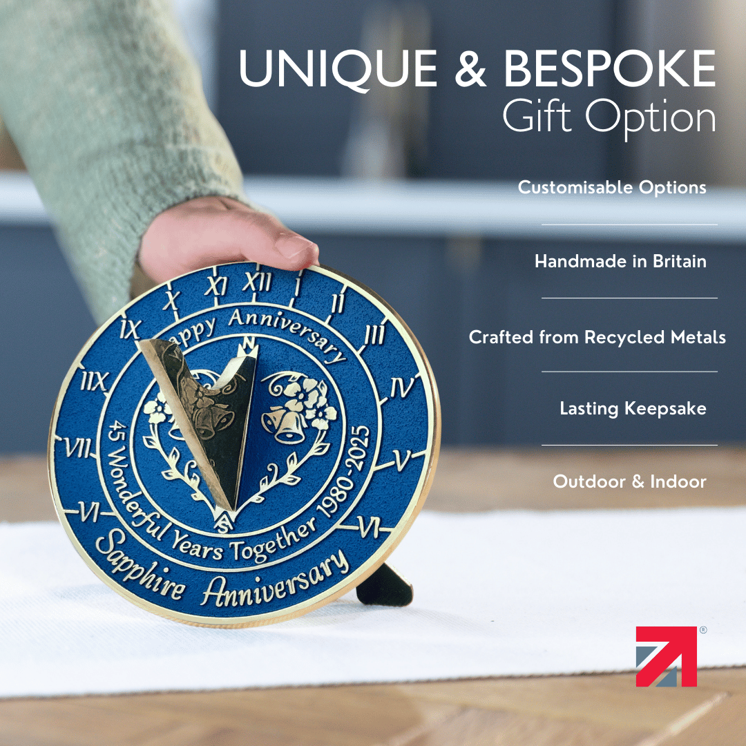Sapphire 45th Anniversary Sundial Gift - The Metal Foundry