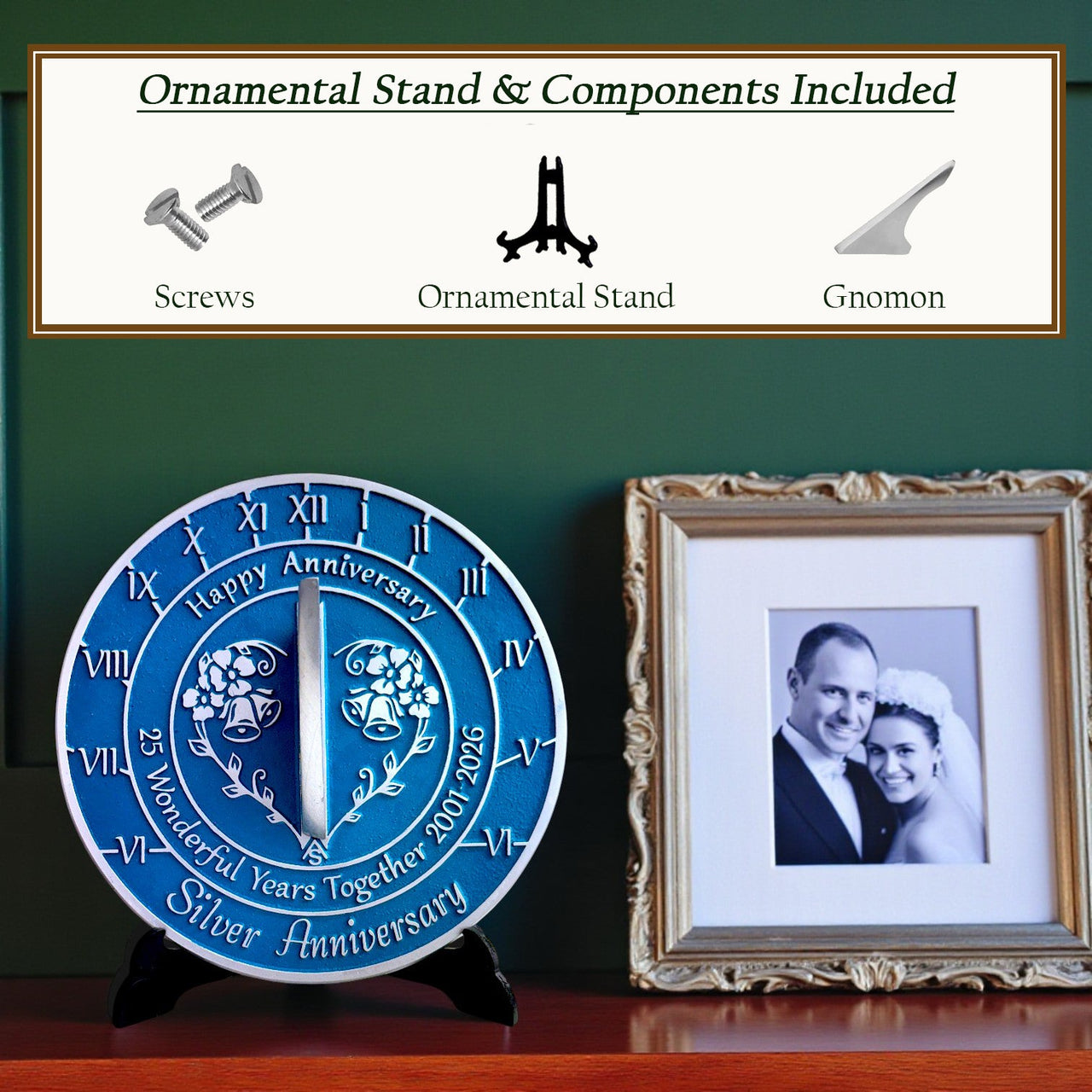 Silver 25th Anniversary Sundial Gift - The Metal Foundry