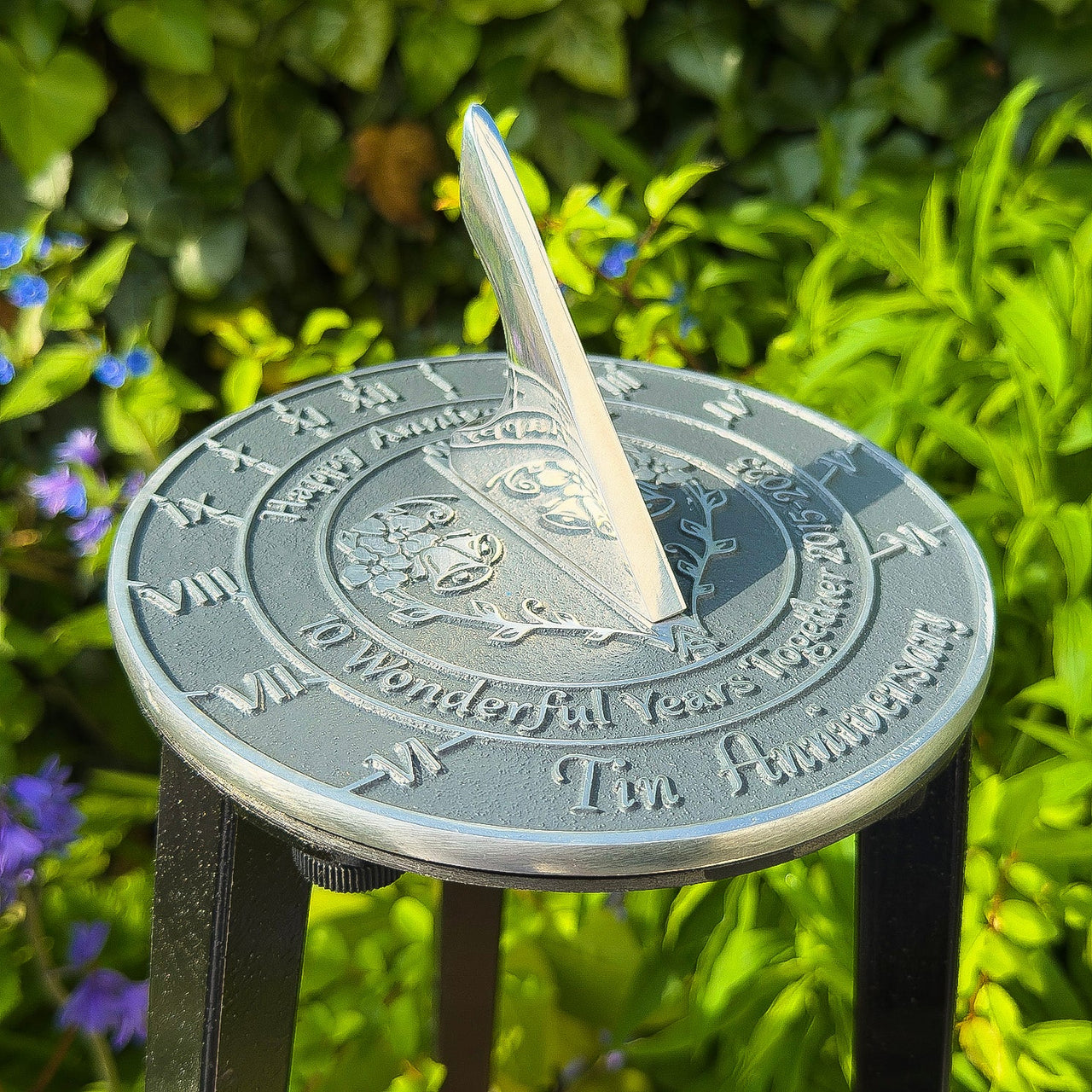 Tin 10th Anniversary Sundial Gift - The Metal Foundry