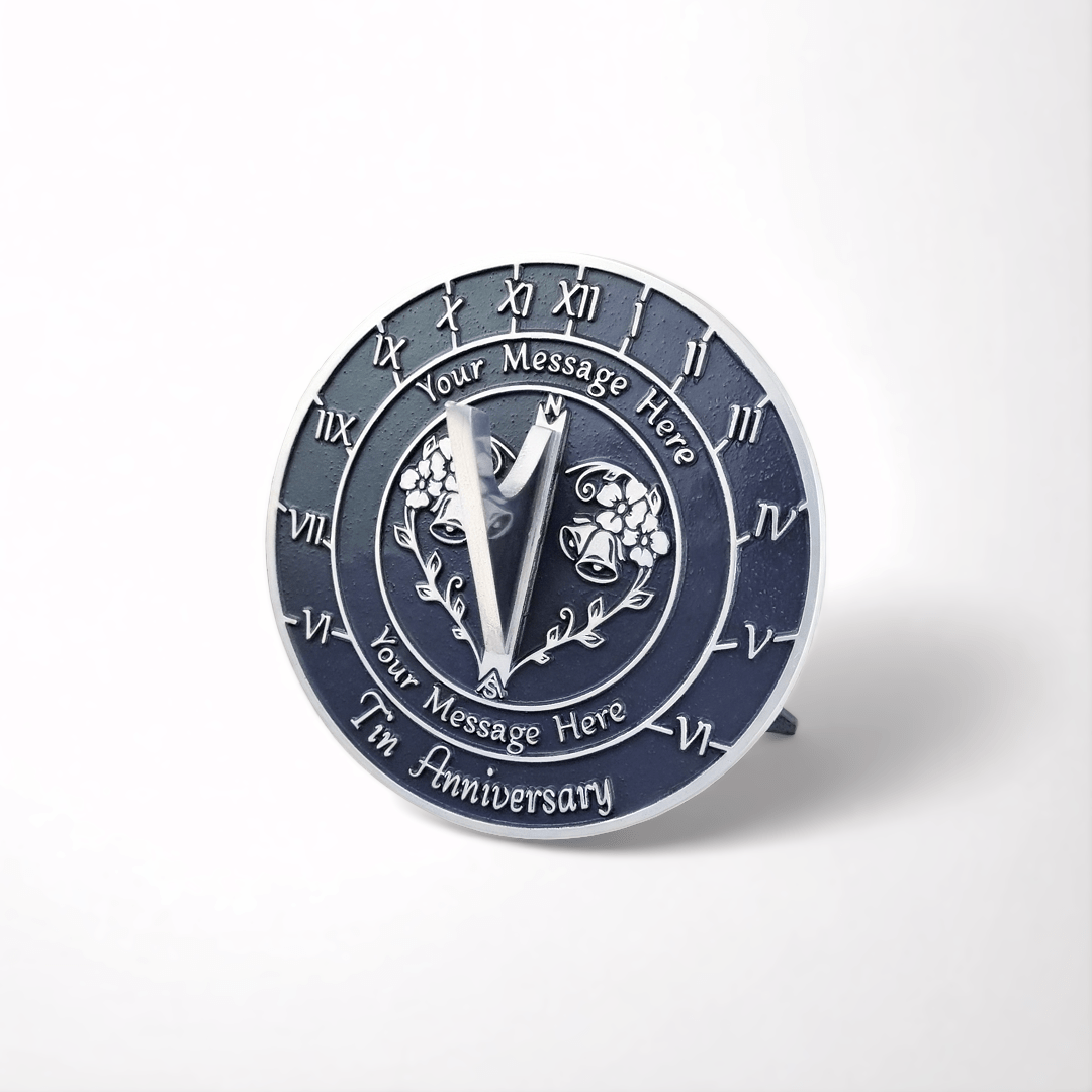Tin 10th Anniversary Sundial Gift - The Metal Foundry