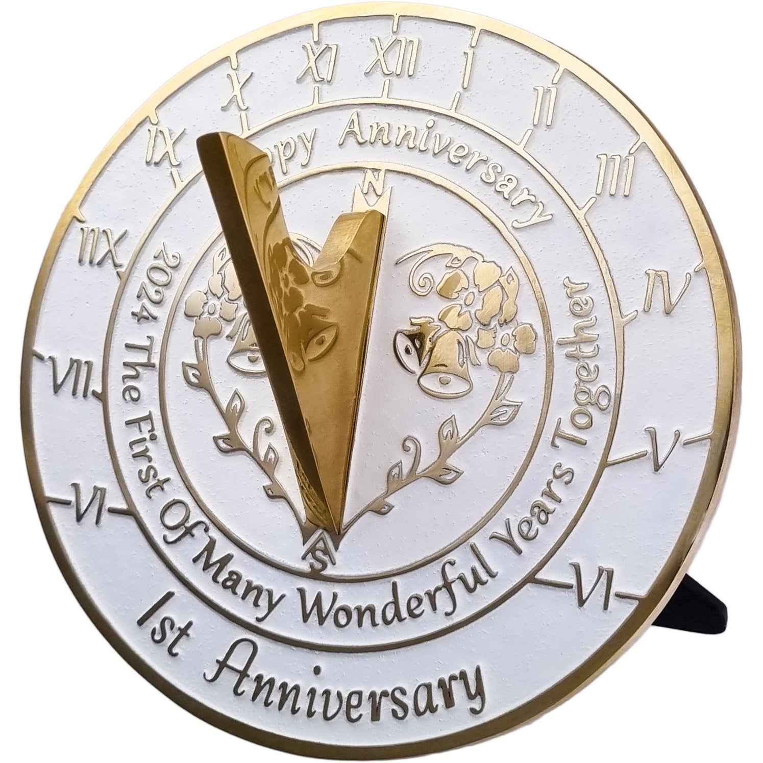 1st Wedding Anniversary Sundial Gift - The Metal Foundry