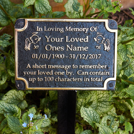 Angels Personalised Memorial Plaque - The Metal Foundry