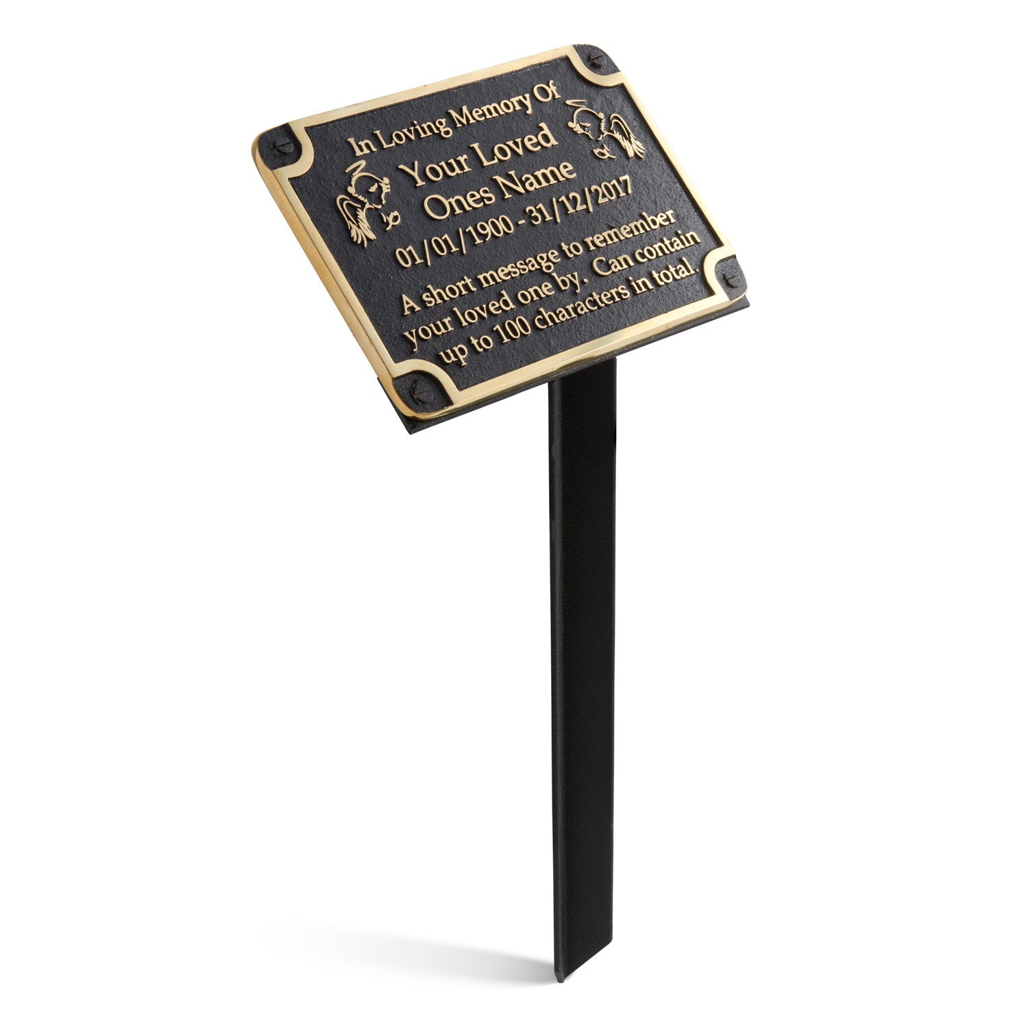 Angels Personalised Memorial Plaque - The Metal Foundry