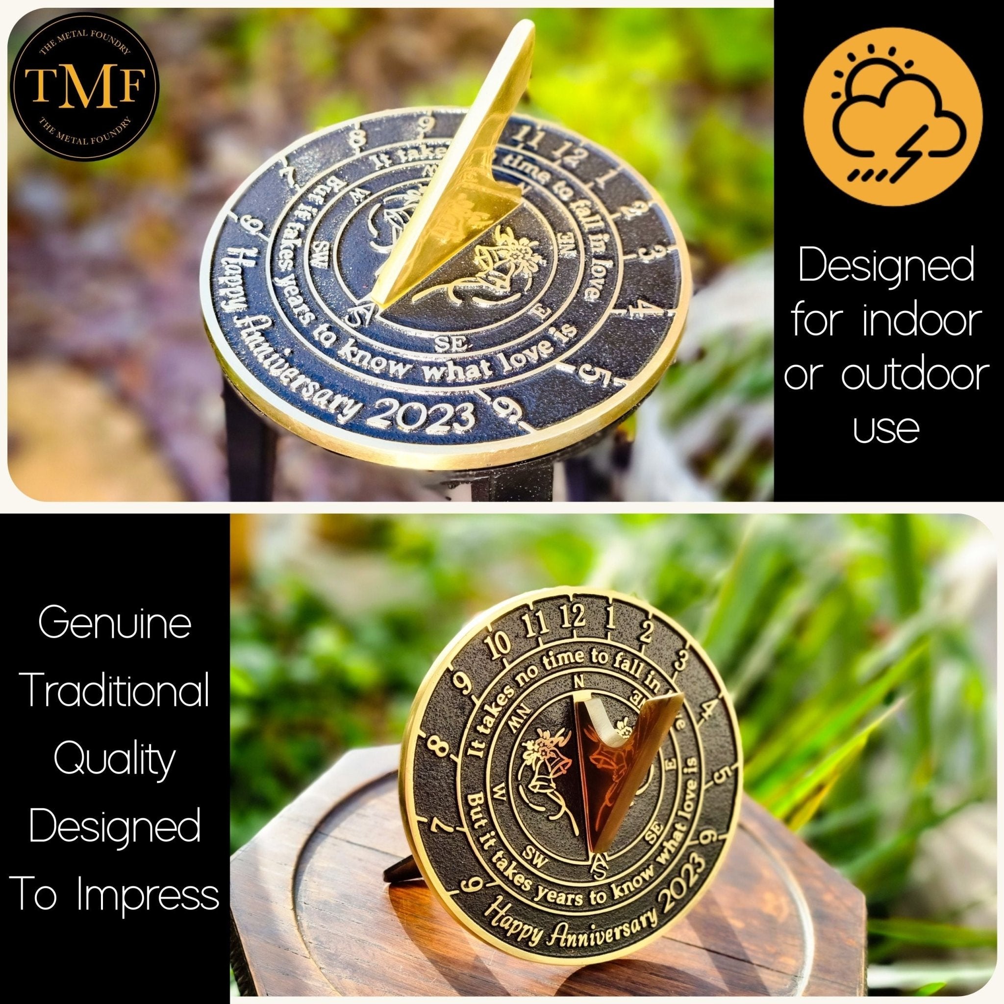 Happy Anniversary Anniversary Sundial Compass Gift For Him Or Her
