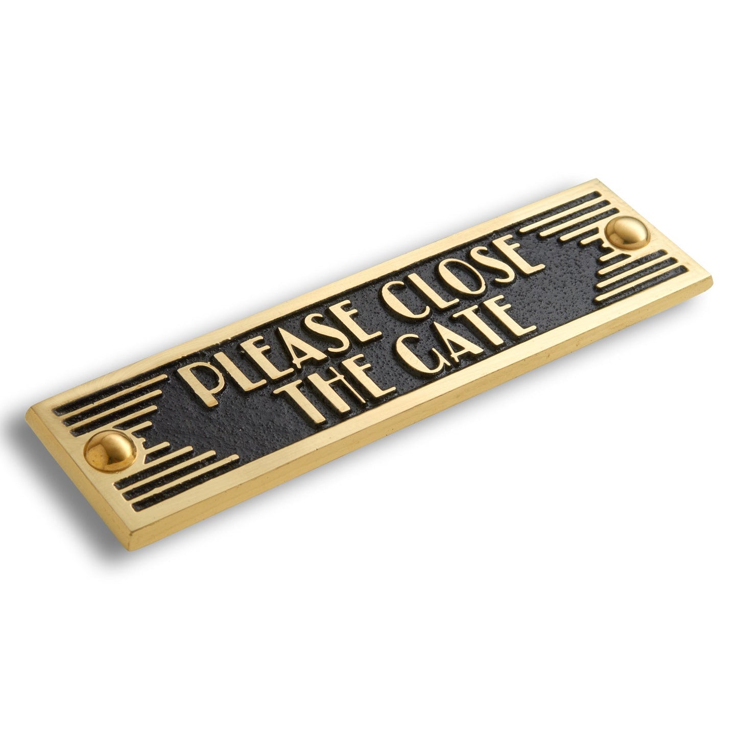 Art Deco 'Close The Gate' Door Sign - The Metal Foundry