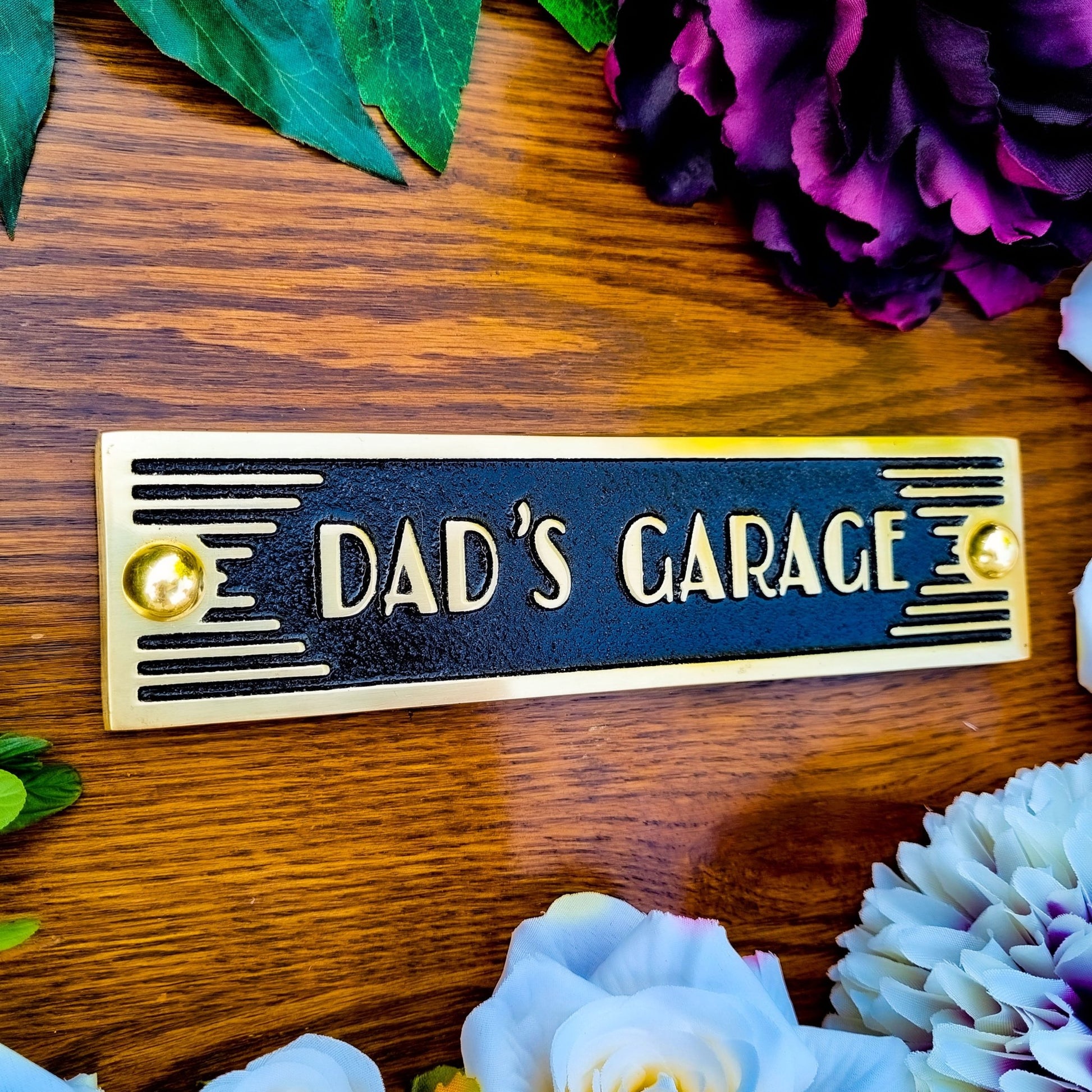 Art Deco 'Dad's Garage' Door Sign - The Metal Foundry