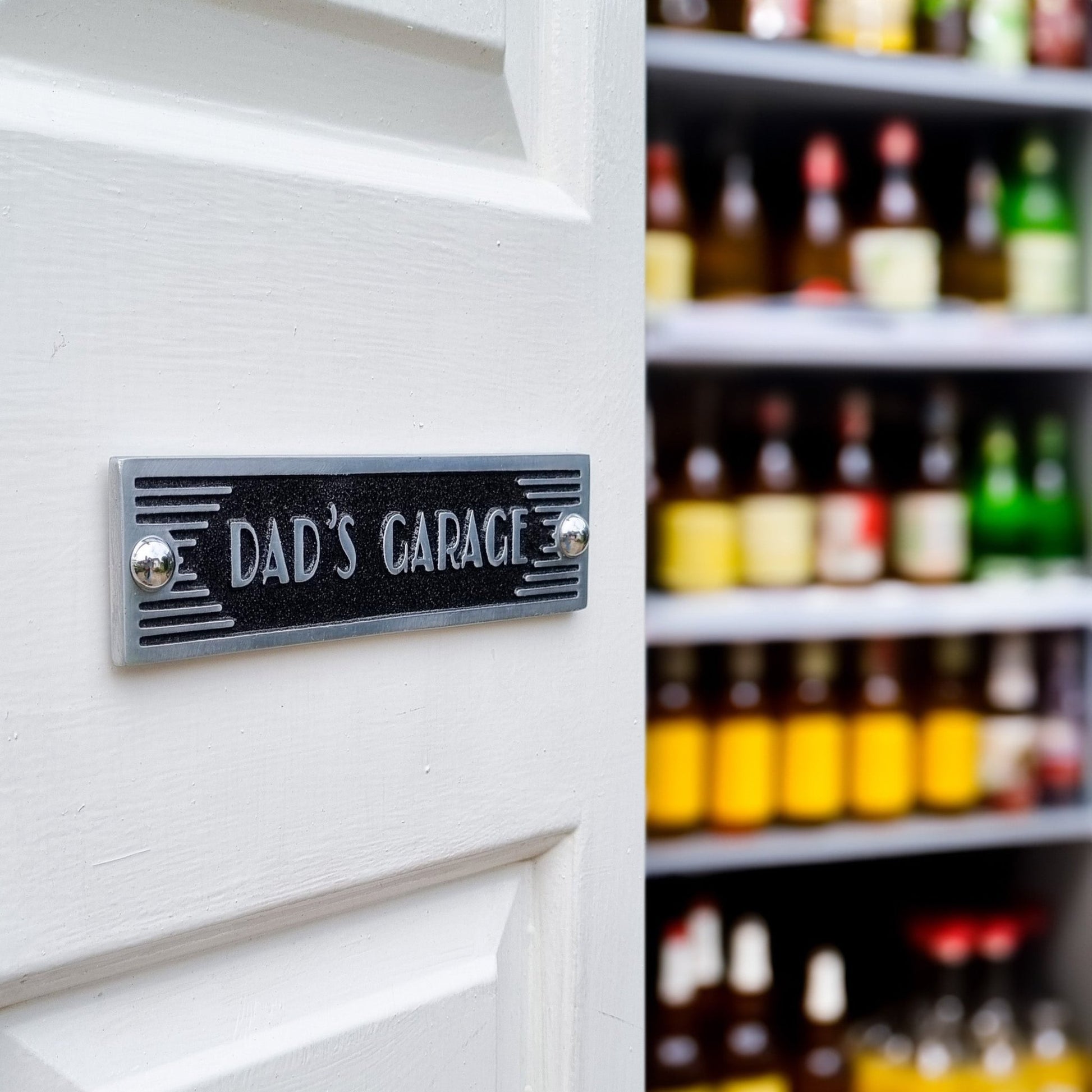 Art Deco 'Dad's Garage' Door Sign - The Metal Foundry