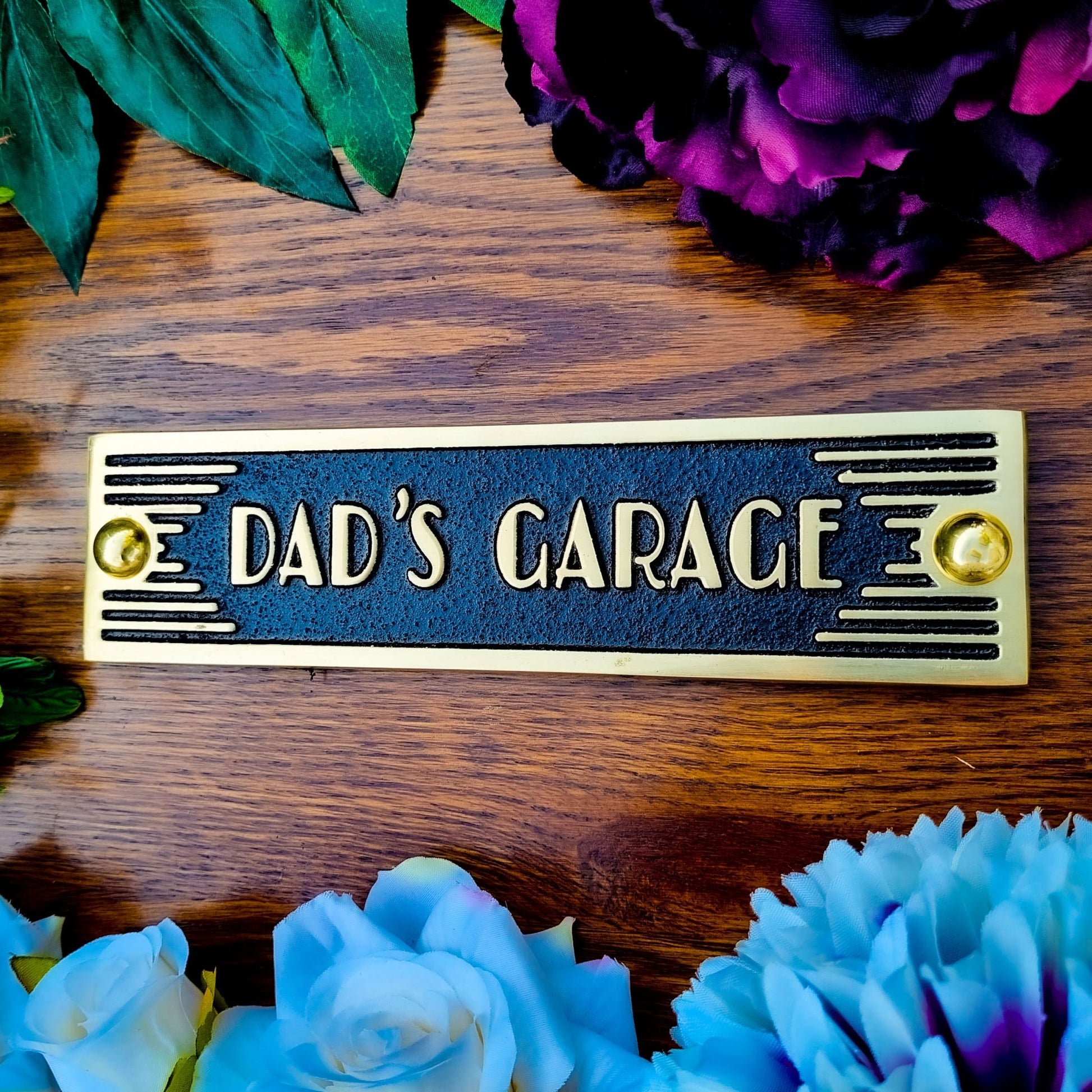 Art Deco 'Dad's Garage' Door Sign - The Metal Foundry