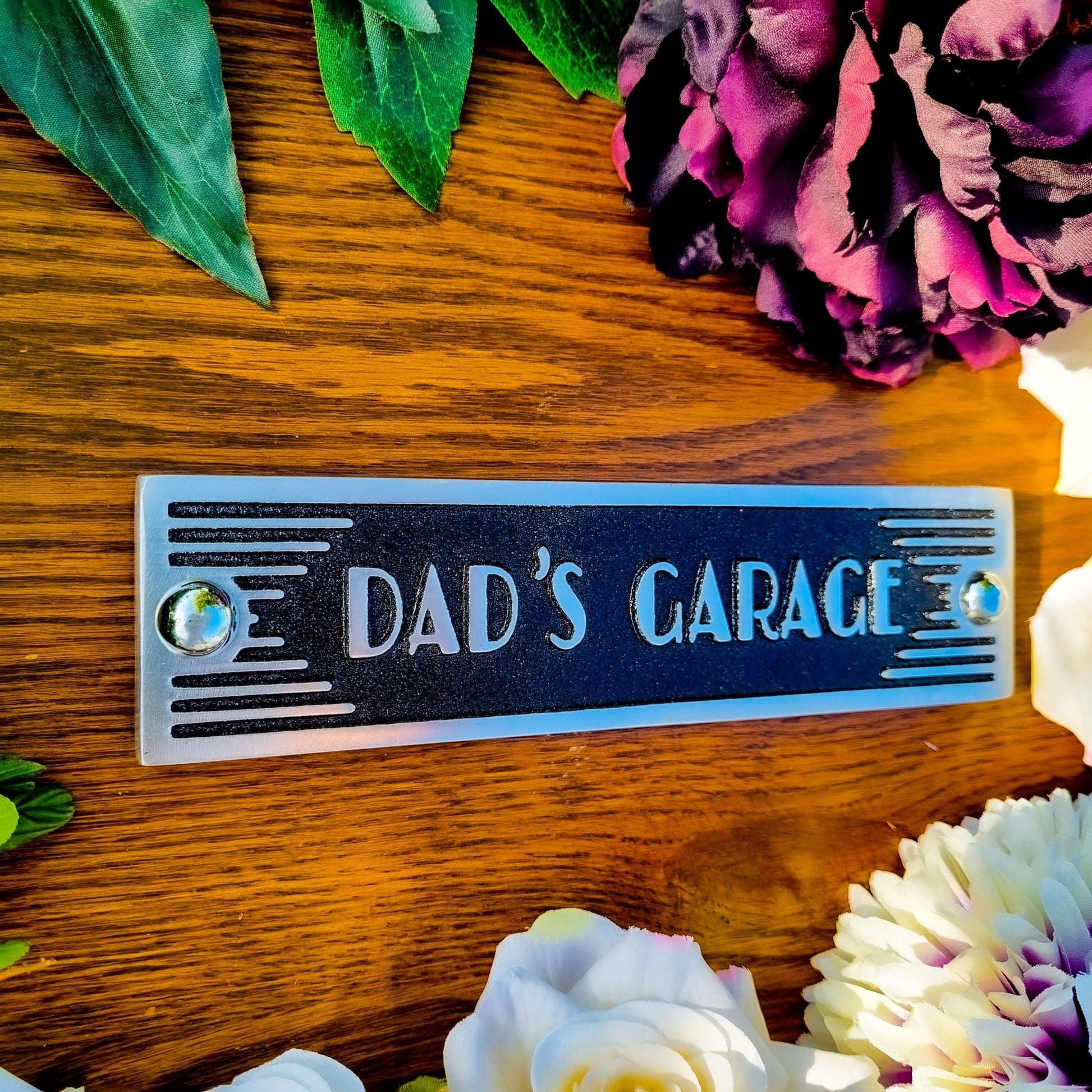 Art Deco 'Dad's Garage' Door Sign - The Metal Foundry