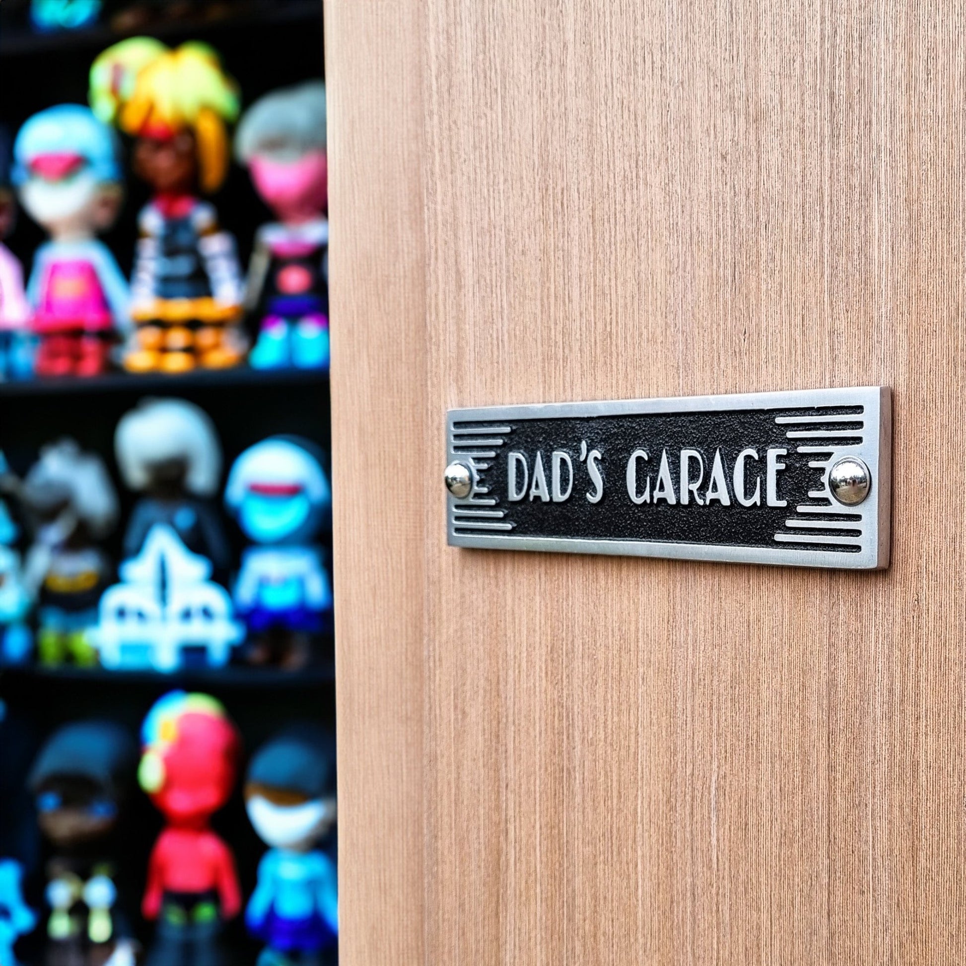 Art Deco 'Dad's Garage' Door Sign - The Metal Foundry