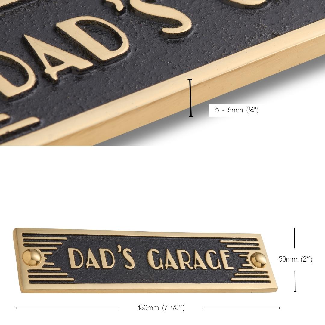 Art Deco 'Dad's Garage' Door Sign - The Metal Foundry