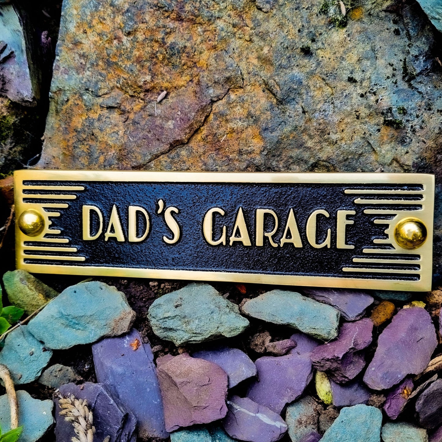 Art Deco 'Dad's Garage' Door Sign - The Metal Foundry