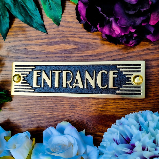 Art Deco 'Entrance' Door Sign - The Metal Foundry