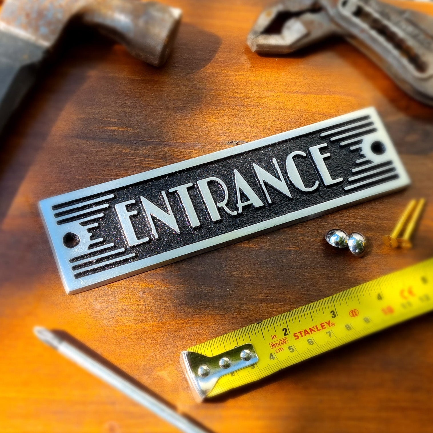 Art Deco 'Entrance' Door Sign - The Metal Foundry