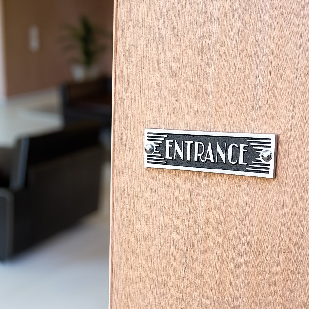 Art Deco 'Entrance' Door Sign - The Metal Foundry