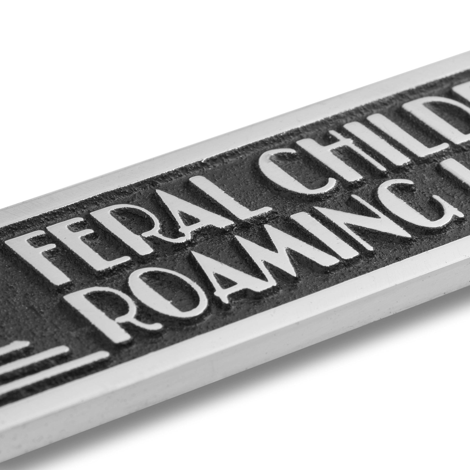 Art Deco 'Feral Children Running Loose' Door Sign - The Metal Foundry