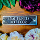 Art Deco 'Leave Parcels Next Door' Door Sign - The Metal Foundry