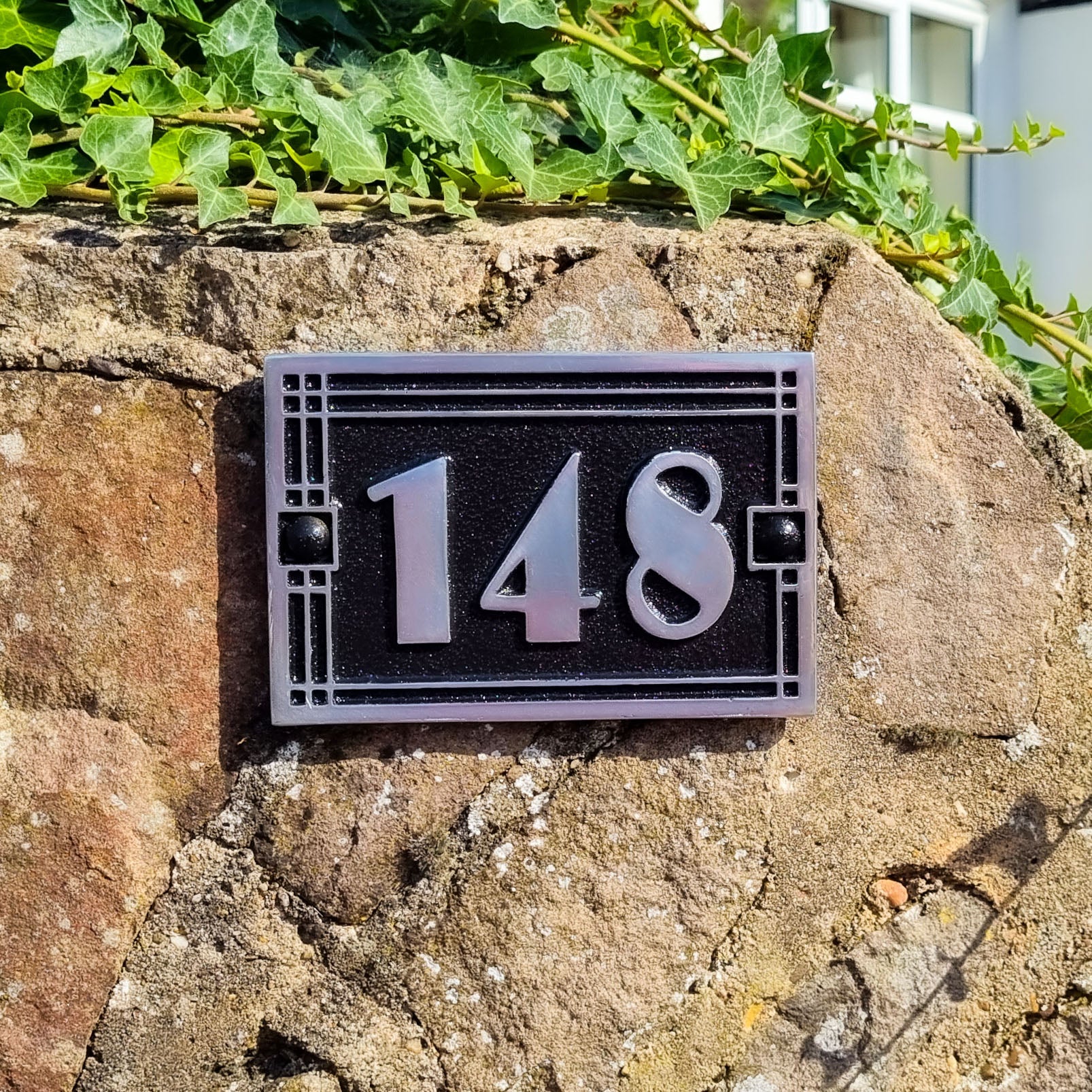 Art Deco Line Style House Number Sign - The Metal Foundry