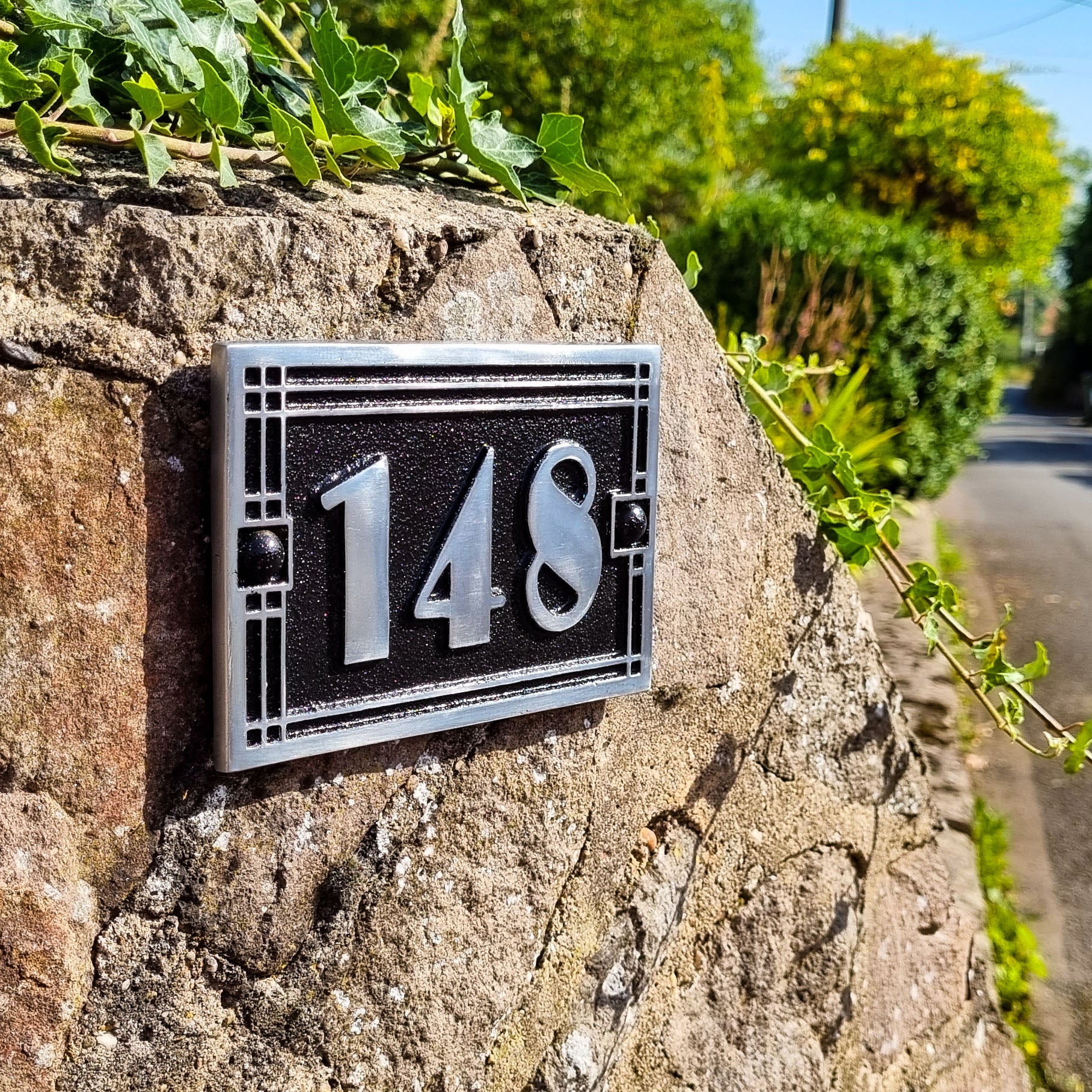 Art Deco Line Style House Number Sign - The Metal Foundry