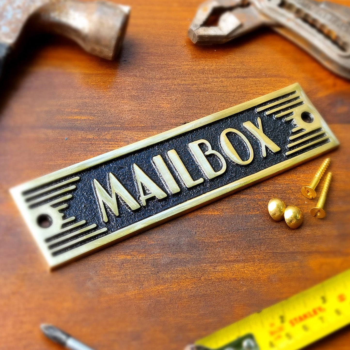 Art Deco 'Mailbox' Sign - The Metal Foundry